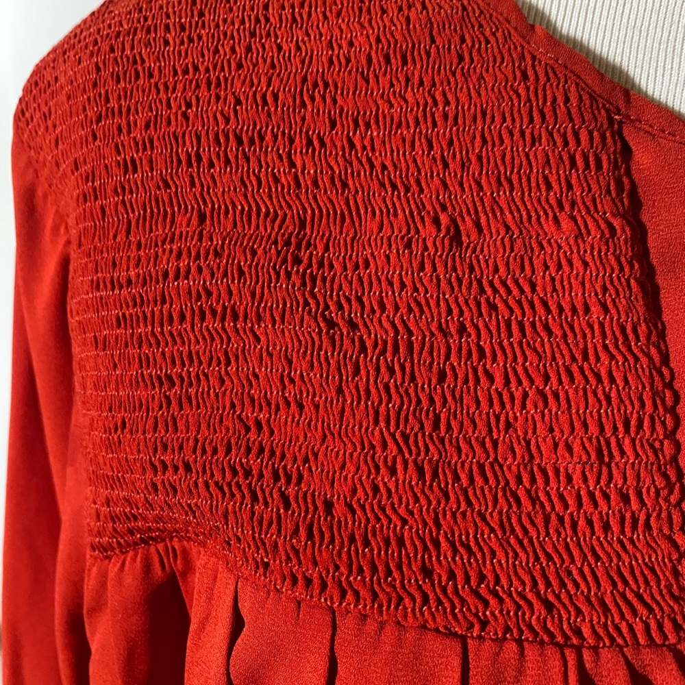 Red Ruched Blouse - Picture 6 of 6